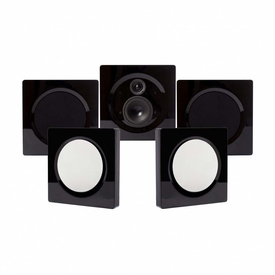 DLS Flatbox D-One Högtalarpaket Hemmabio 5.0 Pianosvart