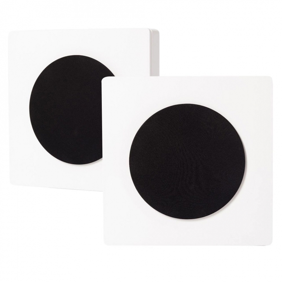 DLS Flatbox D-One vägghögtalare, pianovitt stereopar