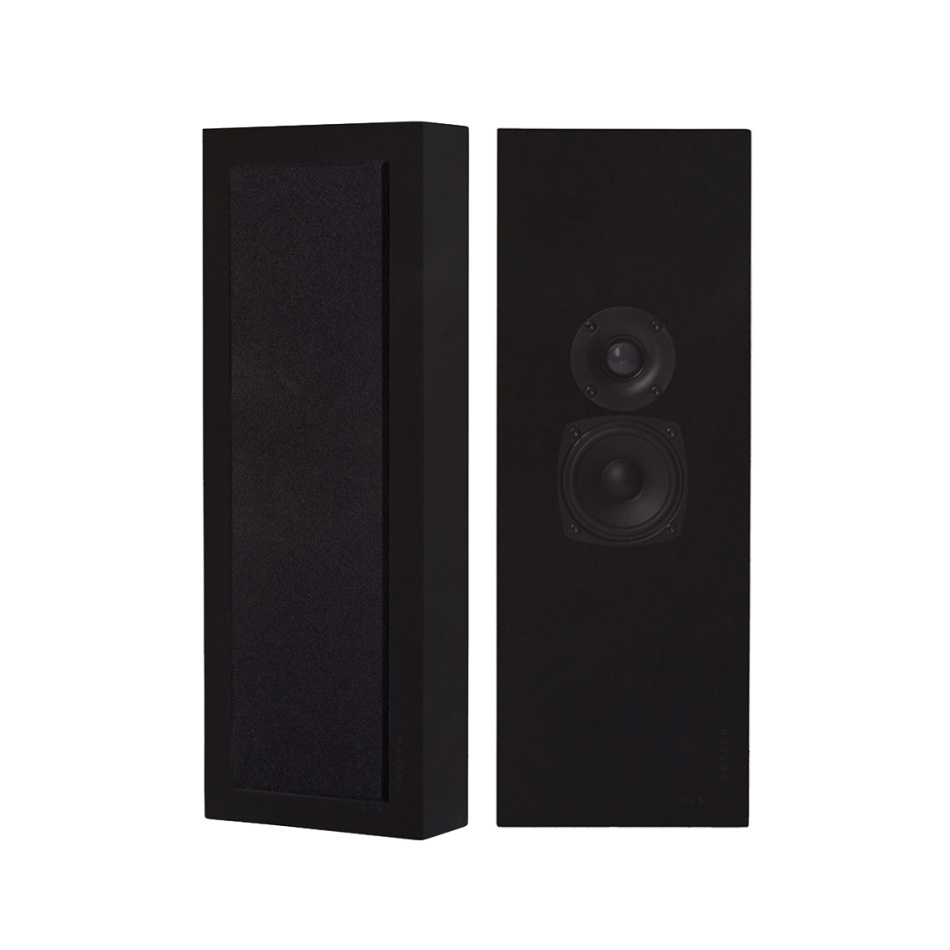 DLS Flatbox Slim Large vägghögtalare, mattsvart stereopar