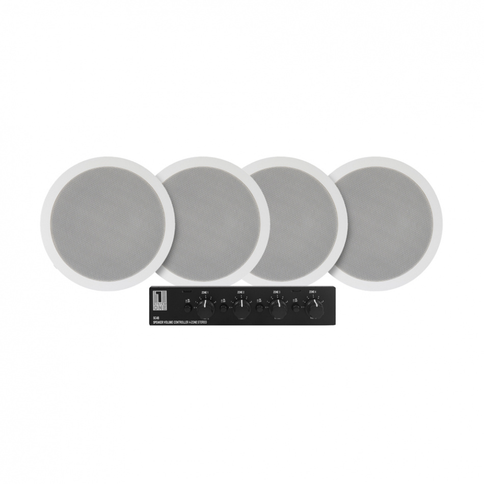 System One SC4B Högtalarväxel & 2 par System One IC620 Inbyggnadshögtalare