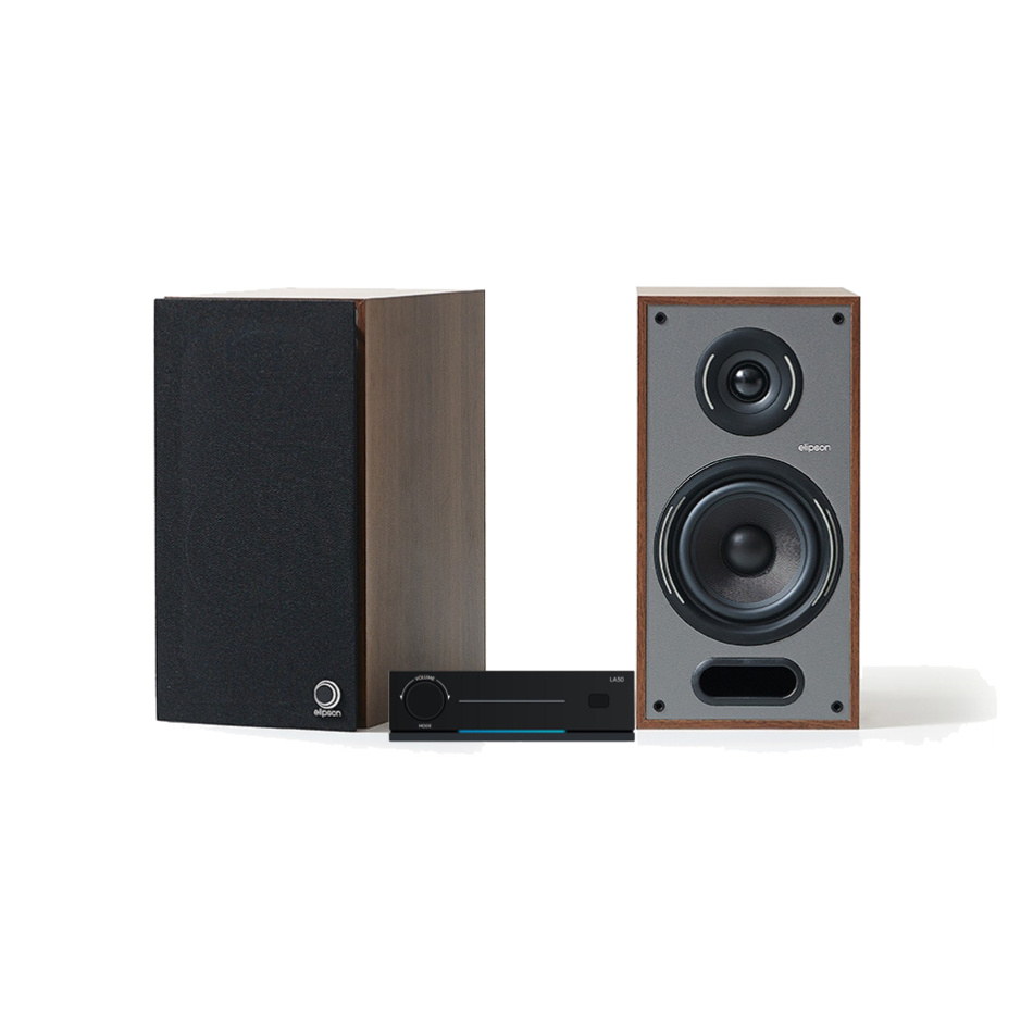 Arylic LA50 & Elipson Horus 6B Valnöt Streamingpaket Stereo