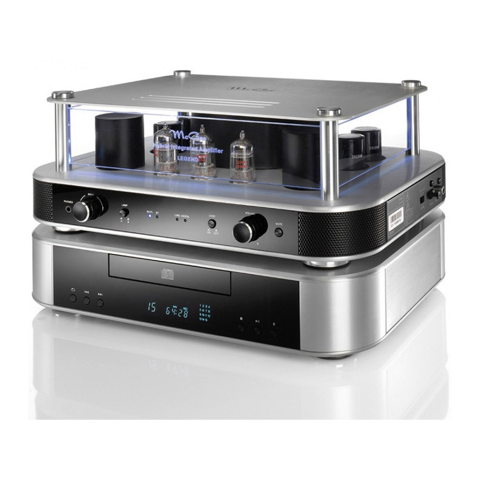 McGee Legend & CD-M1 Streamingpaket med förstärkare & CD-spelare, silver