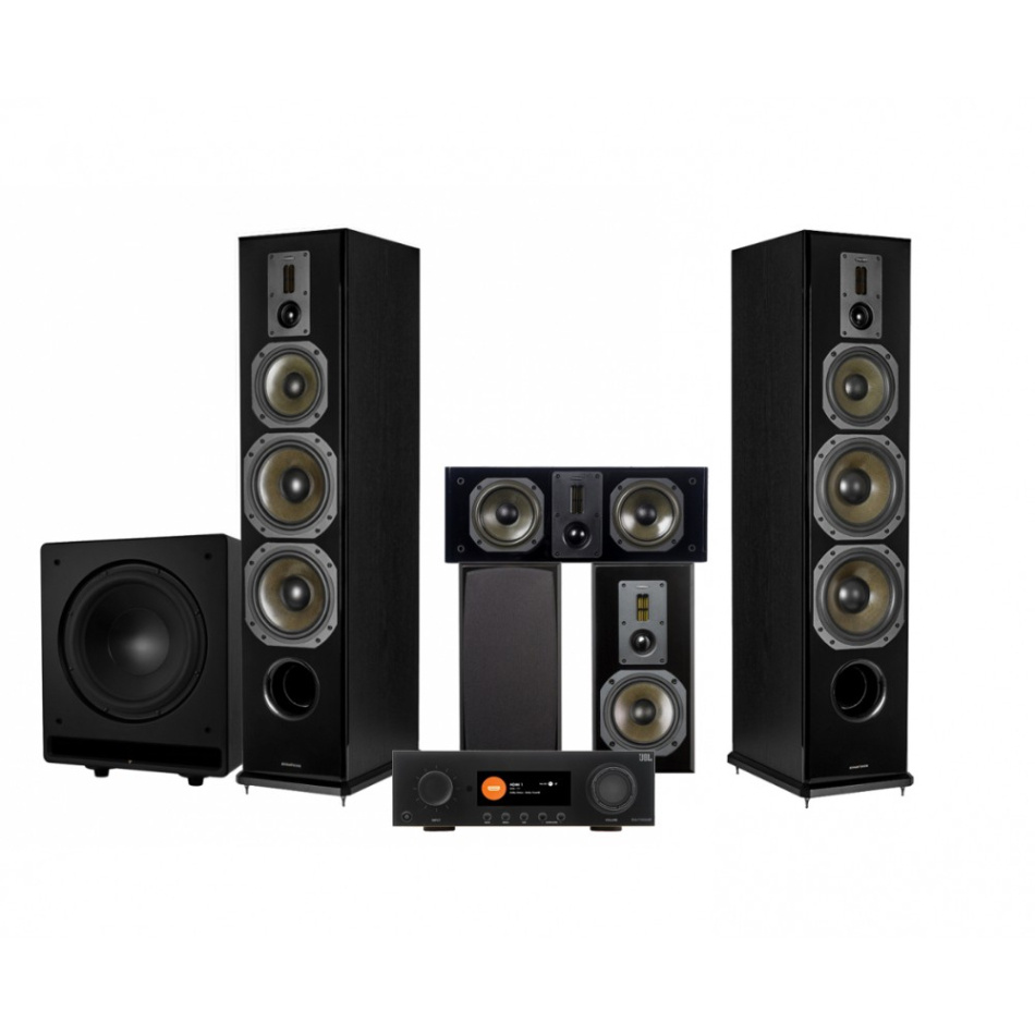JBL MA7100HP & Dynavoice Definition DF-8 MKII Svart Hemmabiopaket 5.1