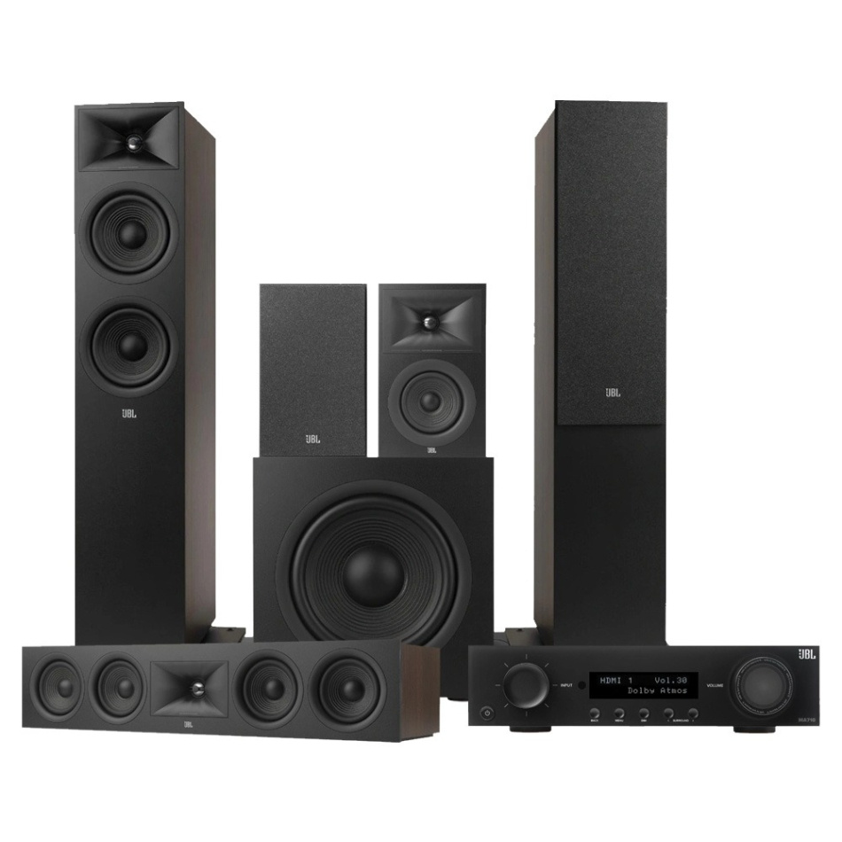 JBL MA710 & Stage 260F Hemmabiopaket 5.1 Espresso