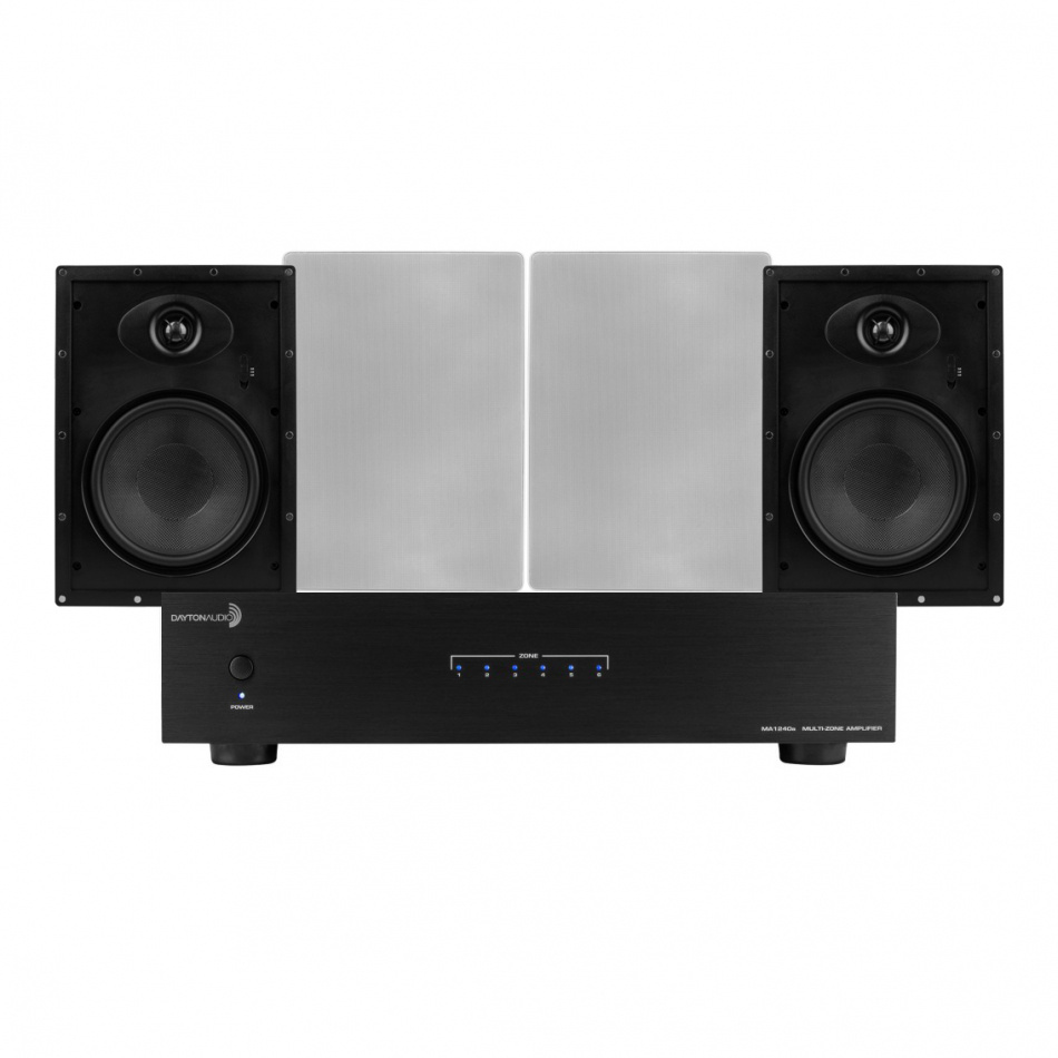 Dayton Audio MA1240a & 2 par Dayton Audio ME825W Inbyggnadshögtalare