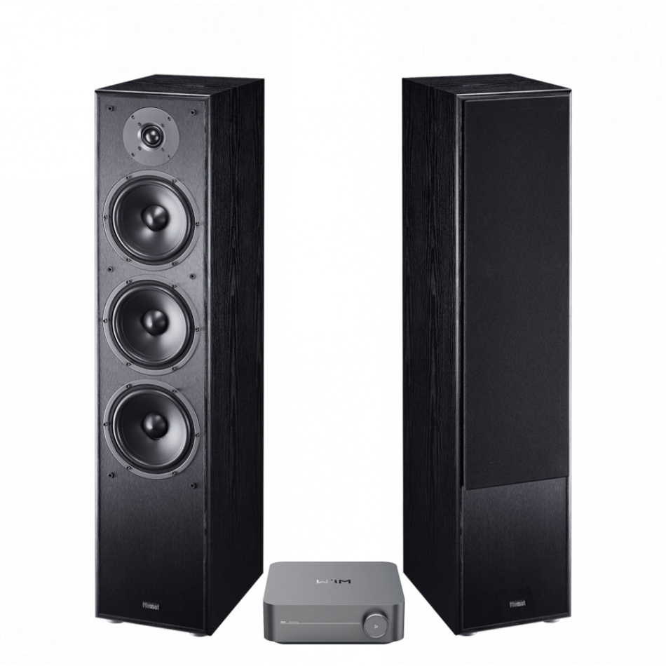 Wiim Amp & Magnat MS70 Svarta Stereopaket Golvhögtalare