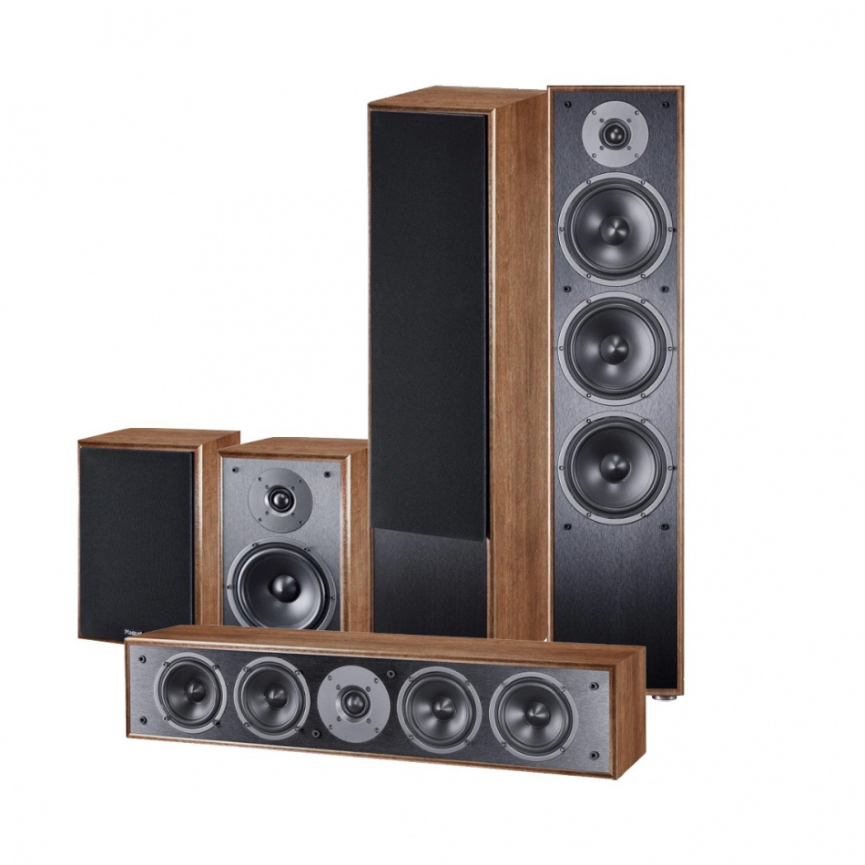 Magnat Monitor S70 Högtalarpaket Hemmabio Golvhögtalare 5.0 Valnöt