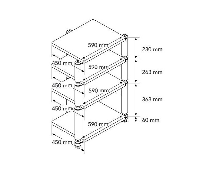 Norstone Copenhagen 4, komplett Hifi-rack ek