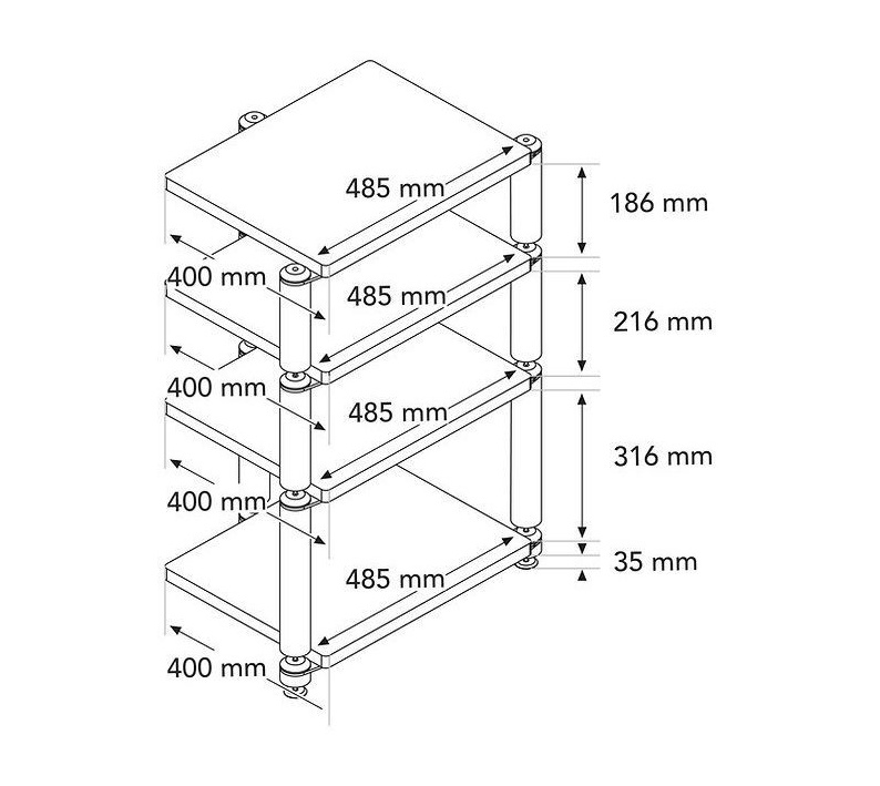 Norstone Copenhagen 4, komplett Hifi-rack ek