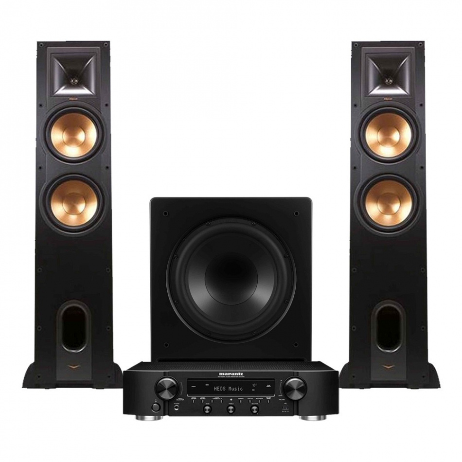 Marantz NR1200 & Klipsch R-28F med Dynavoice CSB-V12 Stereopaket 2.1
