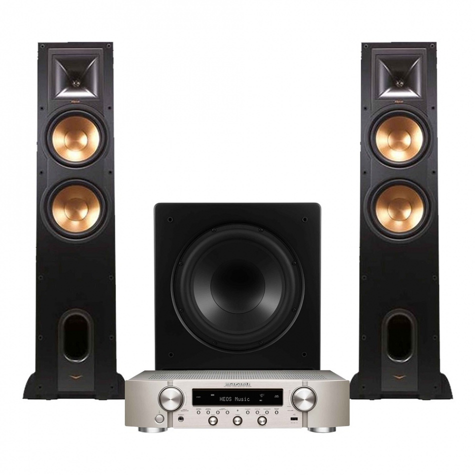 Marantz NR1200 & Klipsch R-28F med Dynavoice CSB-V12 Stereopaket 2.1