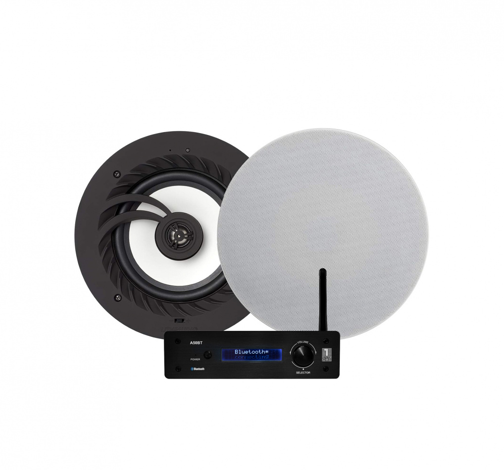 System One A50BT med Lithe Audio Passive IP44 Stereopaket Infällnadshögtalare