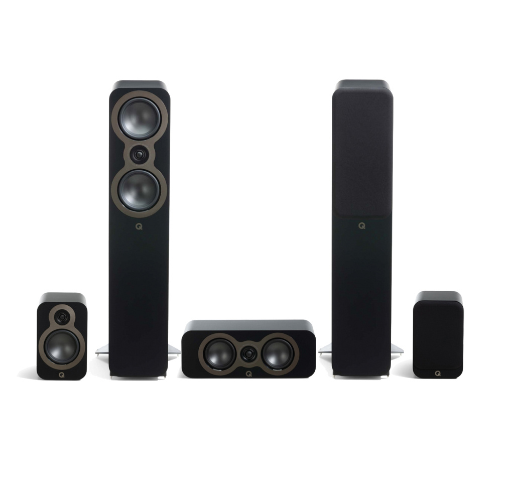 Q Acoustics 3050c Högtalarpaket för surround 5.0, svart
