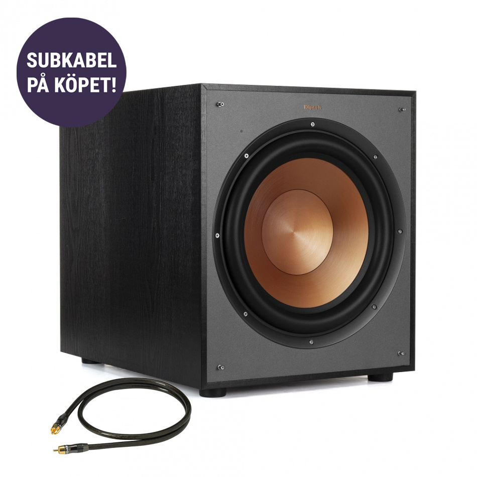 Klipsch R-120SW aktiv subwoofer med fri Real Cable-subkabel