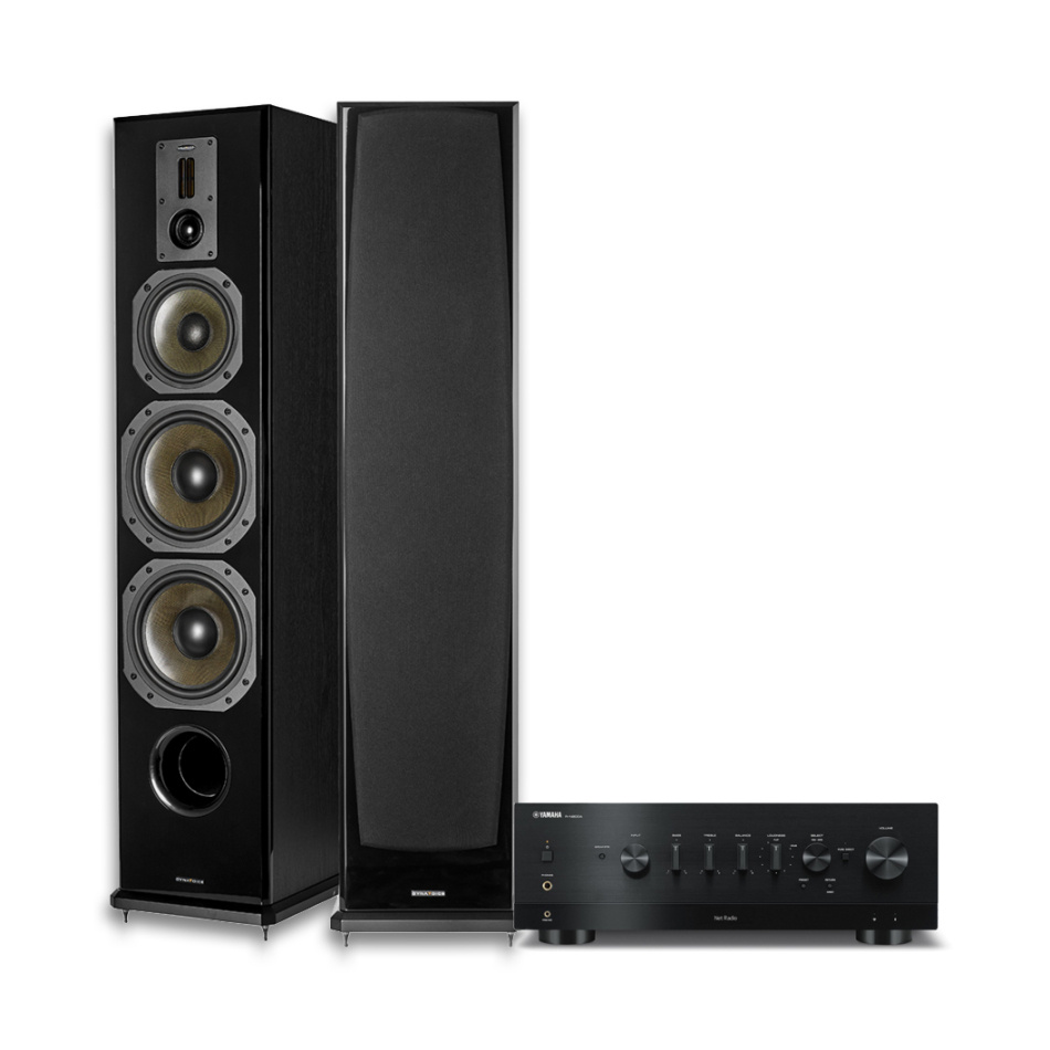Yamaha R-N800A & Dynavoice DF-8 MKII Svarta Stereopaket Golvhögtalare