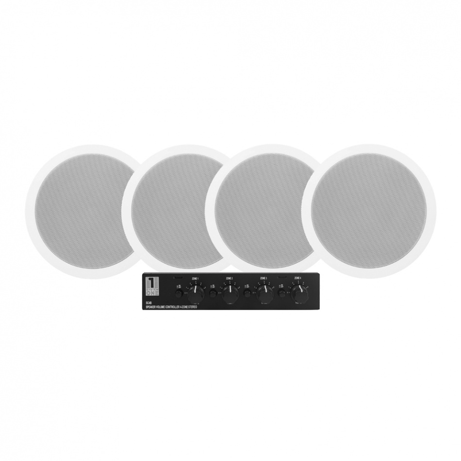 System One SC4B Högtalarväxel & 2 par System One IC820 Inbyggnadshögtalare