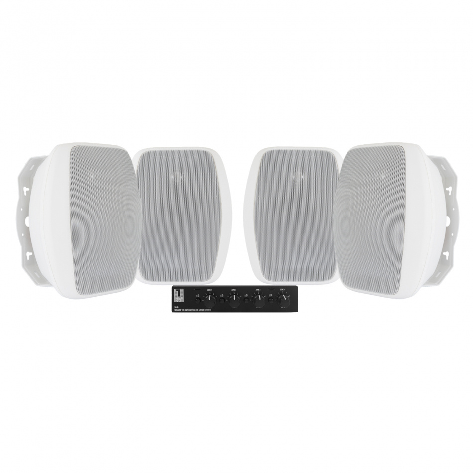 System One SC4B Högtalarväxel & 2 par System One OD570 Utomhushögtalare