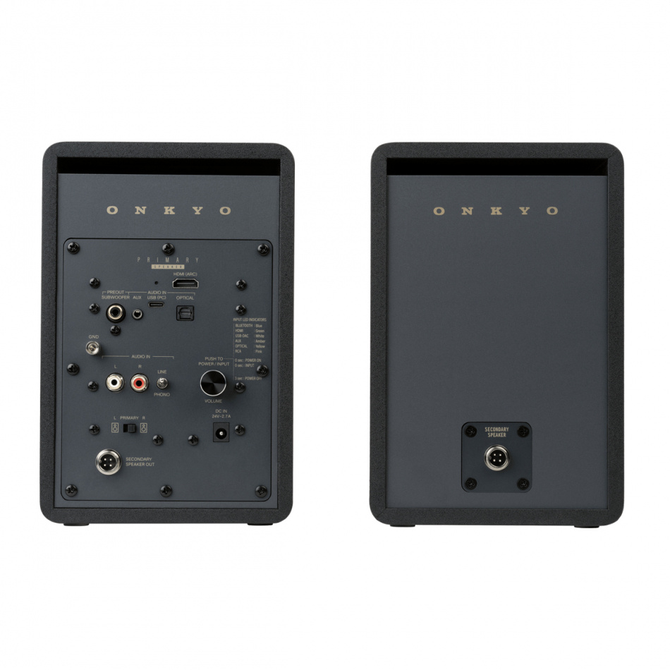 Onkyo GX-30ARC aktiva stereohögtalare, svart par med Atonemo Streamplayer