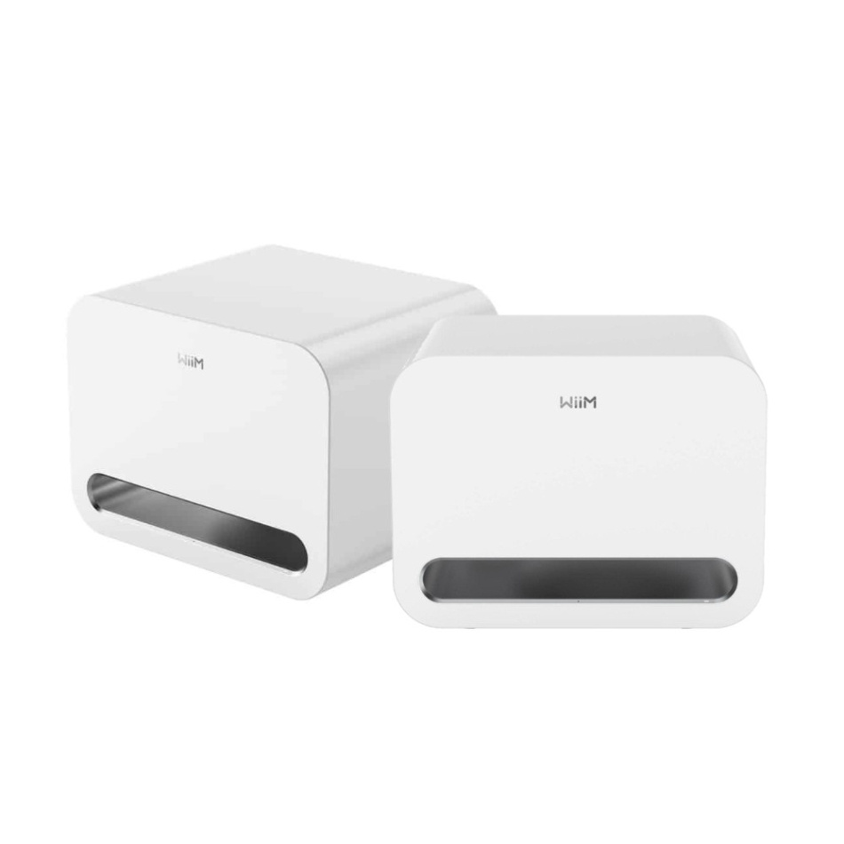 WiiM Sub Pro kompakt trådlös subwoofer, vit 2-PACK