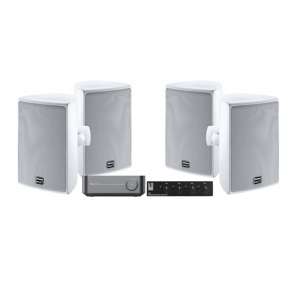 Wiim Amp med SC4B & 2 par Magnat Symbol X160 Vita Utomhushögtalare
