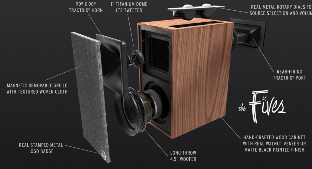 Klipsch The Fives Valnöt & Rega Planar 1 Carbon Vinylspelarpaket