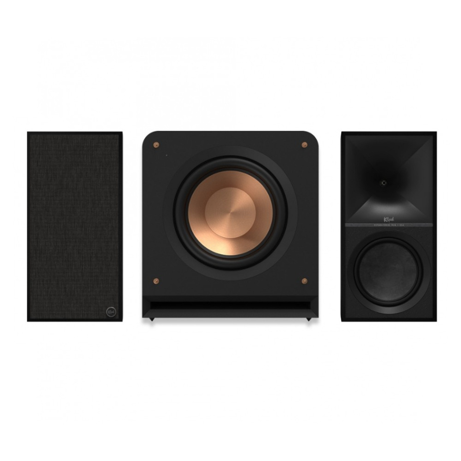 Klipsch The Nines med RP-1200SW Aktiva Stereohögtalare 2.1 Svart