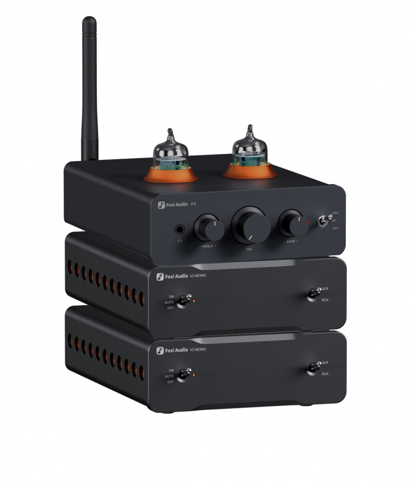 Fosi Audio P3 försteg med dubbla V3 Mono, kompakt stereokombo