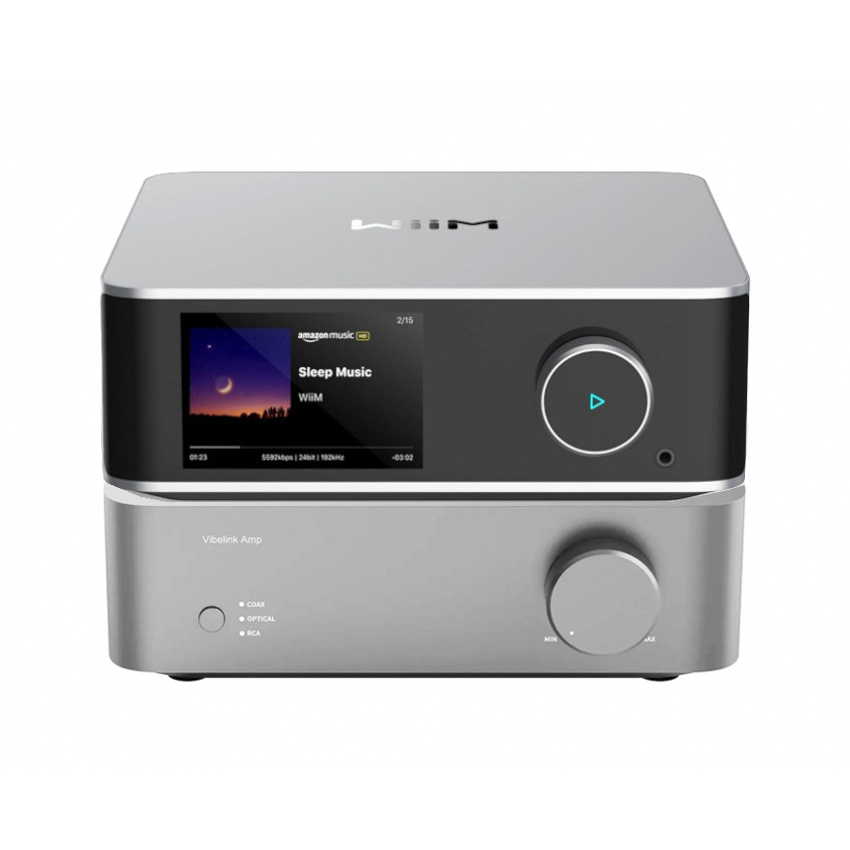 WiiM Vibelink Amp & Wiim Ultra Streamingpaket Stereo Silver