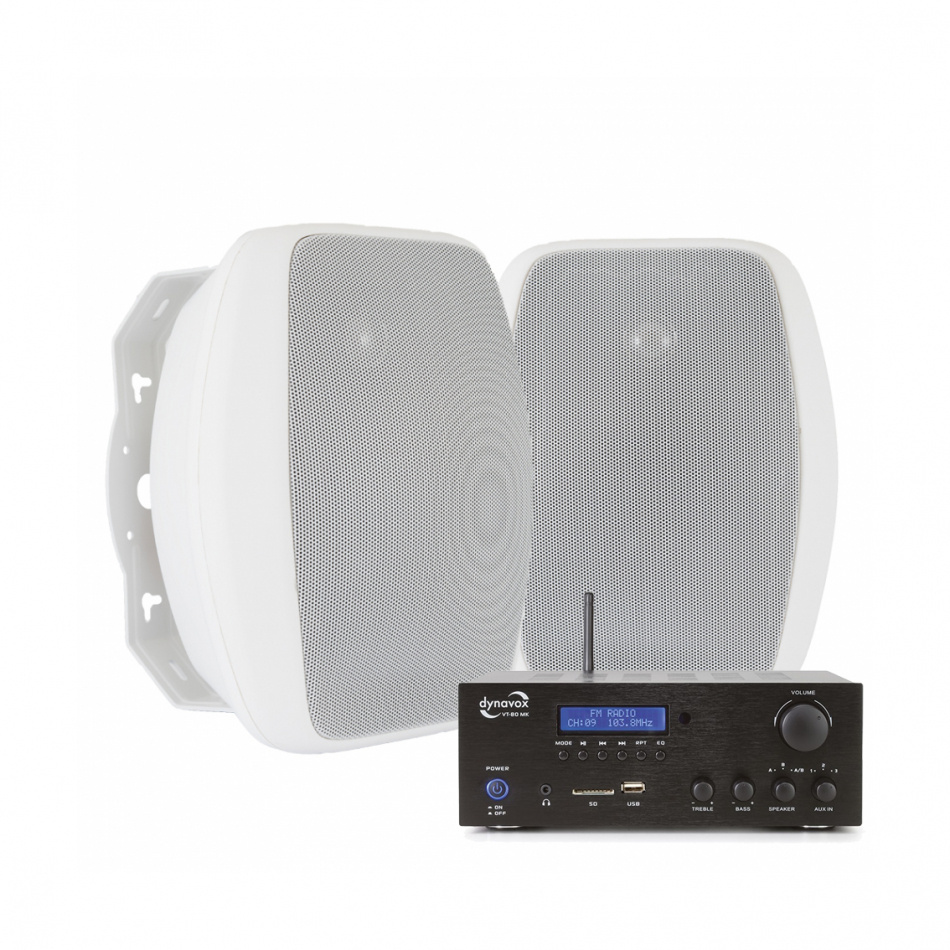Dynavox VT80MK & System One OD570 Utomhushögtalare Stereopaket