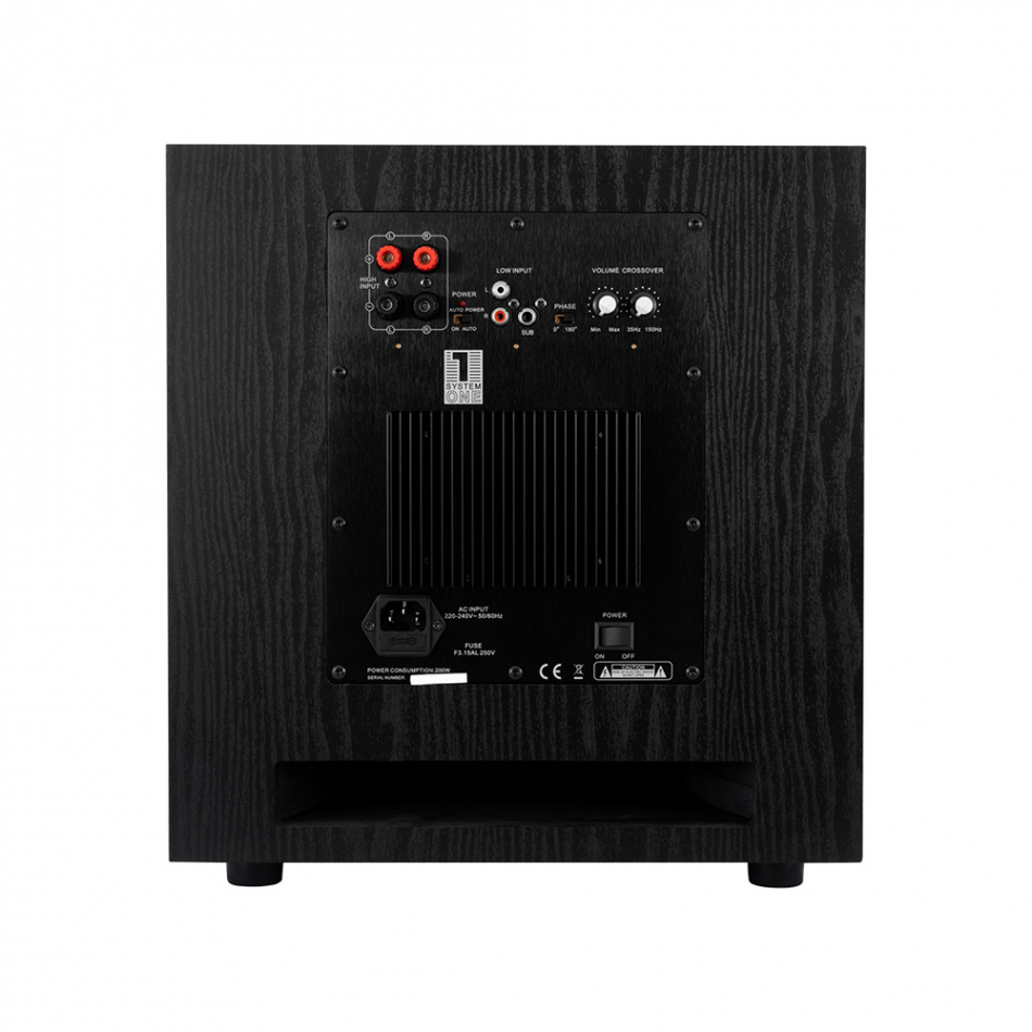 System One W120 aktiv subwoofer, svart 2-pack