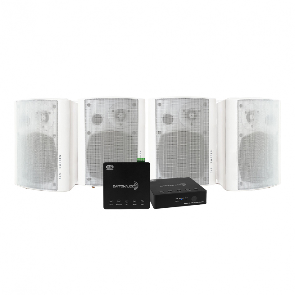 Dayton Audio WB40A & DLS MB5i Vita Utomhushögtalare, 2-PACK