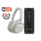 Sony ULT Wear WH-ULT900N vita hörlurar med Arcsound Edge Bluetooth-högtalare Sony ULT Wear WH-ULT900N vita hörlurar med Arcsound Edge Bluetooth-högtalare