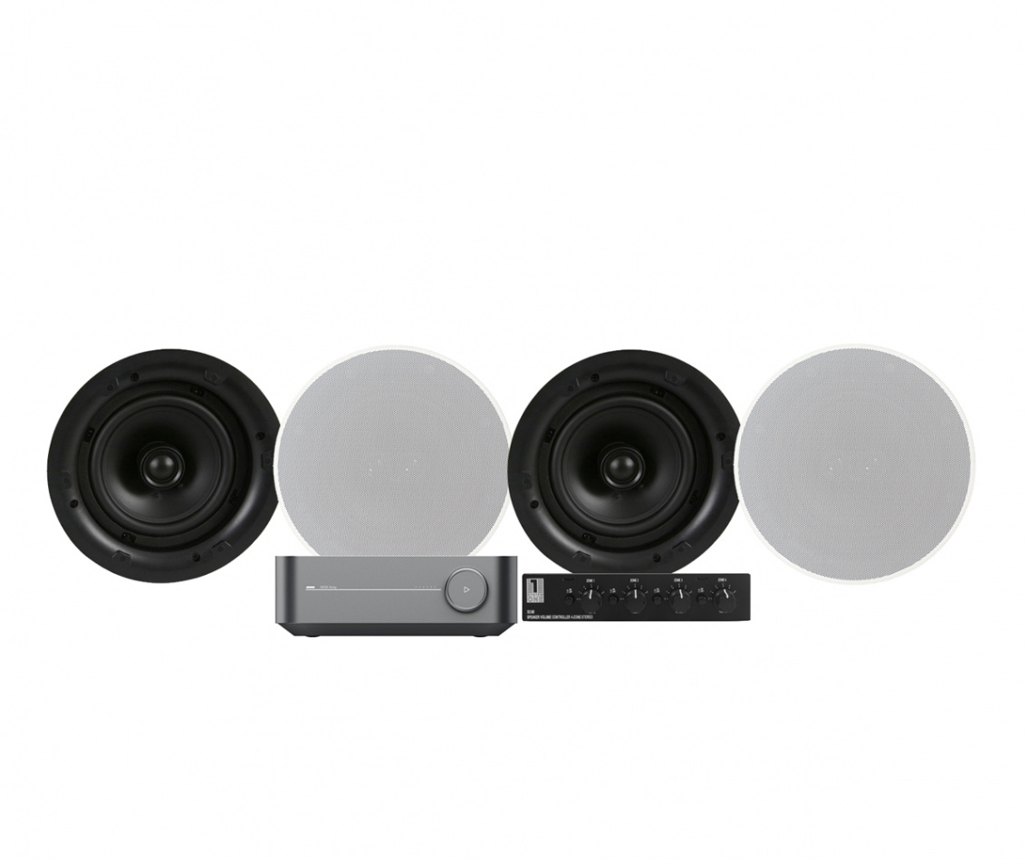 Wiim Amp med SC4B & 2 par DLS IC624 Inbyggnadshögtalare