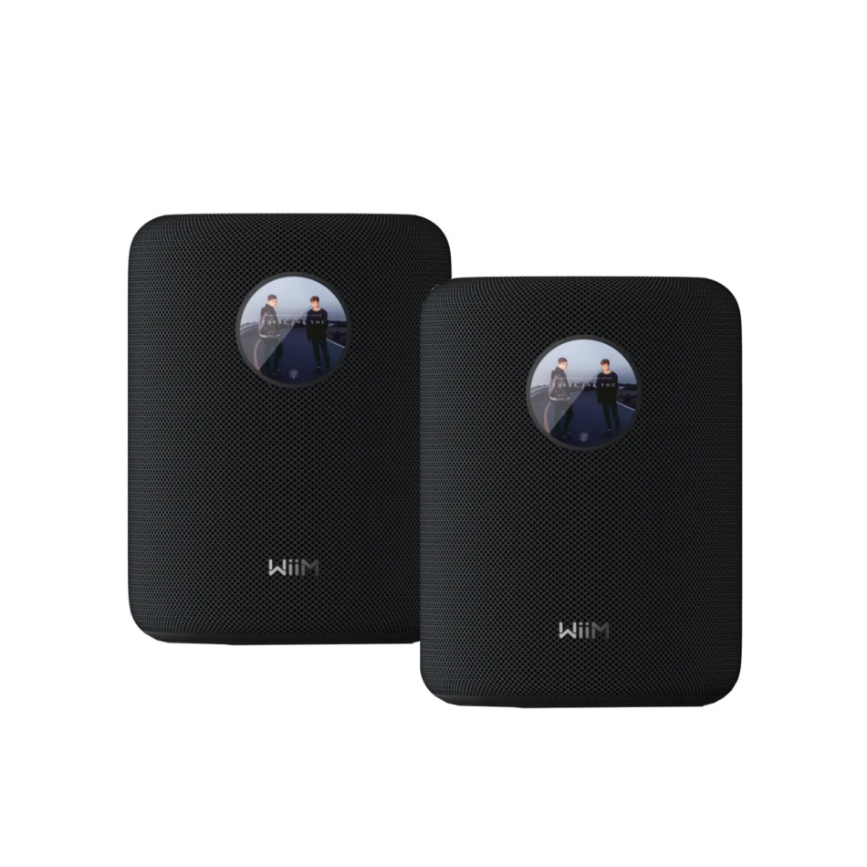 WiiM Sound streaminghögtalare med Touchdisplay, svart 2-PACK