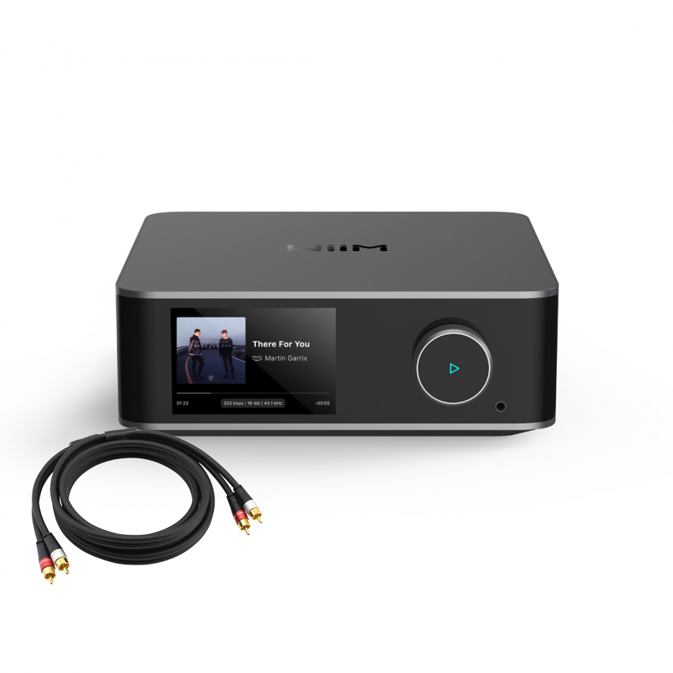 WiiM Ultra nätverksstreamer med Oehlbach RCA-ljudkabel 1 meter
